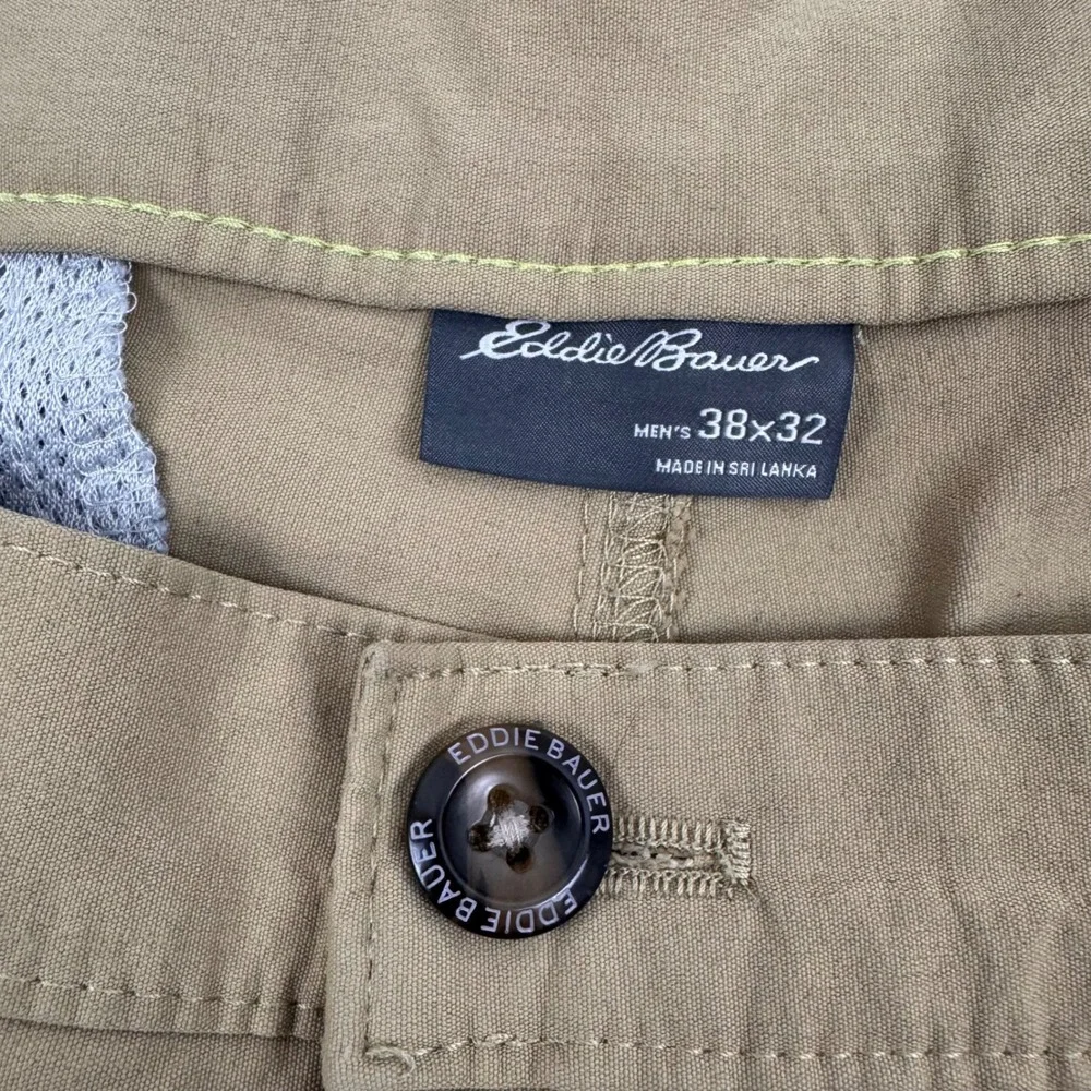 Eddie Bauer Horizon Guide‎ Chino Pants Men 38x32 Tan Stretch Hiking Travel 0391